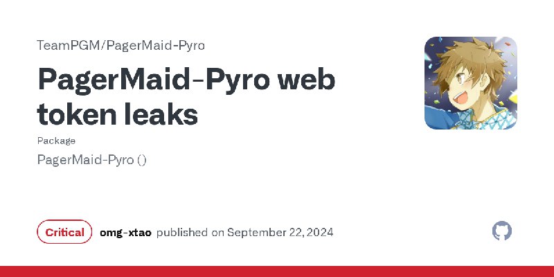 PagerMaid-Pyro web token leaks