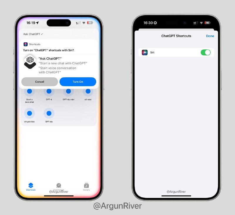 在iOS 18中将ChatGPT集成到Siri通过Apple的Shortcuts（快捷指令）软件，你可以方便地用Siri呼出ChatGPT，并与ChatGPT进行对话，支持上下文记忆，具体演示效果请看视频