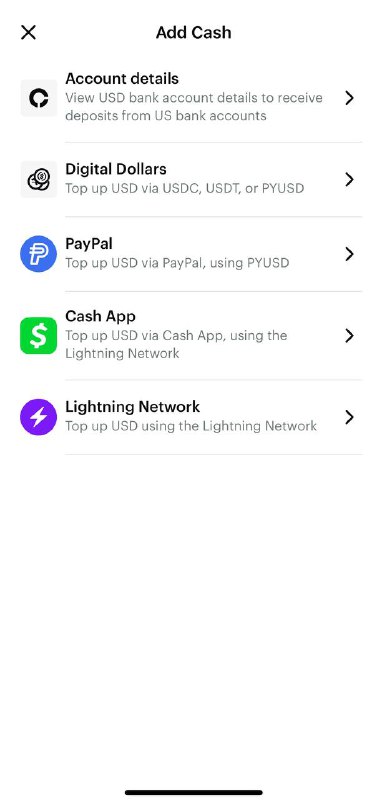 ChipperCash加密货币入金方式陆续恢复ChipperCash  USD账户入金方式陆续恢复，新账户也出现了与老账户一样的五种完全的入金方式